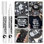 White Paint Pen for Rock Painting,Stone,Ceramic,Glass,Wood,Tire,Fabric,Metal,Canvas. Set of 3/6 Acrylic Paint White Marker