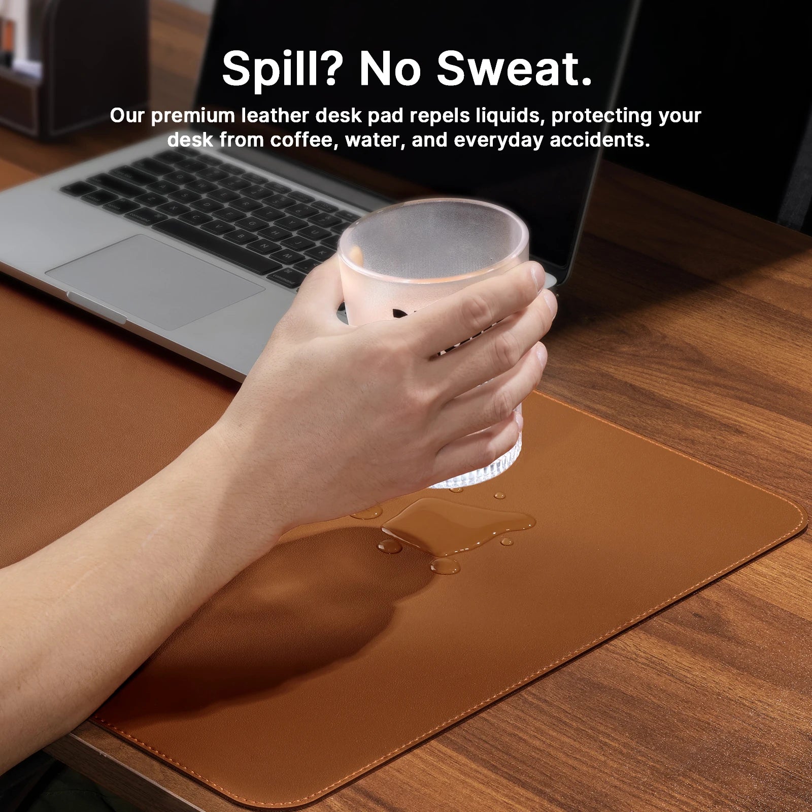 Desk Pad Protector, Mouse Pad, Office Desk Mat, Non-Slip with Stitched Edges PU Leather Desk Blotter for Office Home School