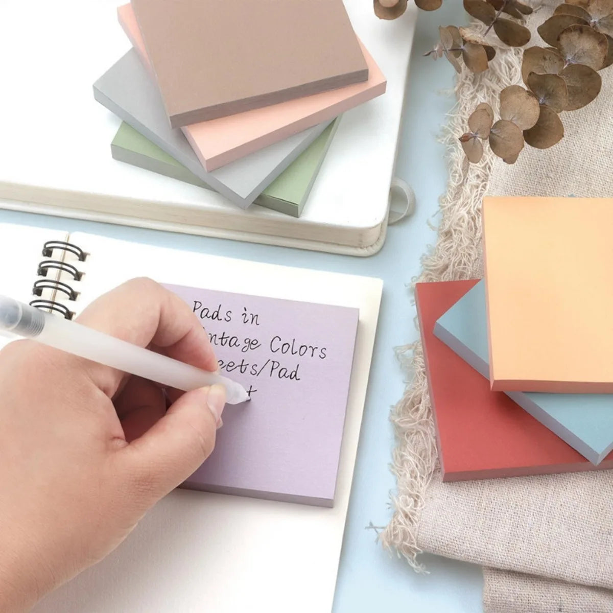 Retro - Color Sticky Notes Set | 6 Packs, 300 Sheets | 3×3 Inch Self - Adhesive Memo Pads Paper Product Deco Stationery