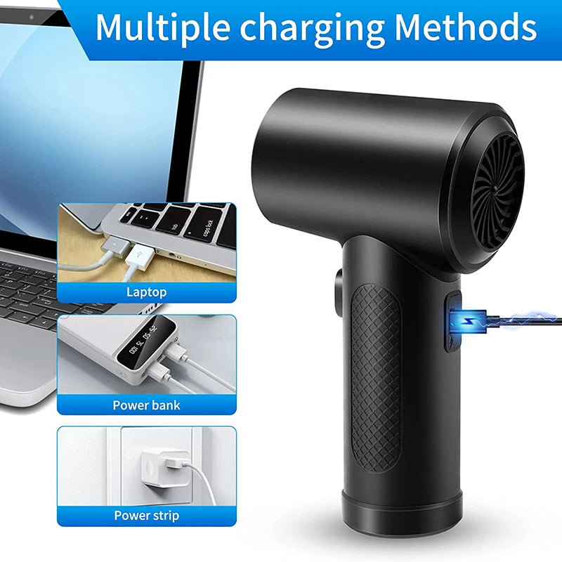 Compressed Air Duster For Computer Laptop Keyboard Car Camera Cleaning 51000 RPM USB Charging Portable Wireless Air Blower
