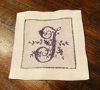 Customized Victorian Monogrammed Embroidered Dinner Napkins Placemat，Elegant Design for Wedding, Party, Gift