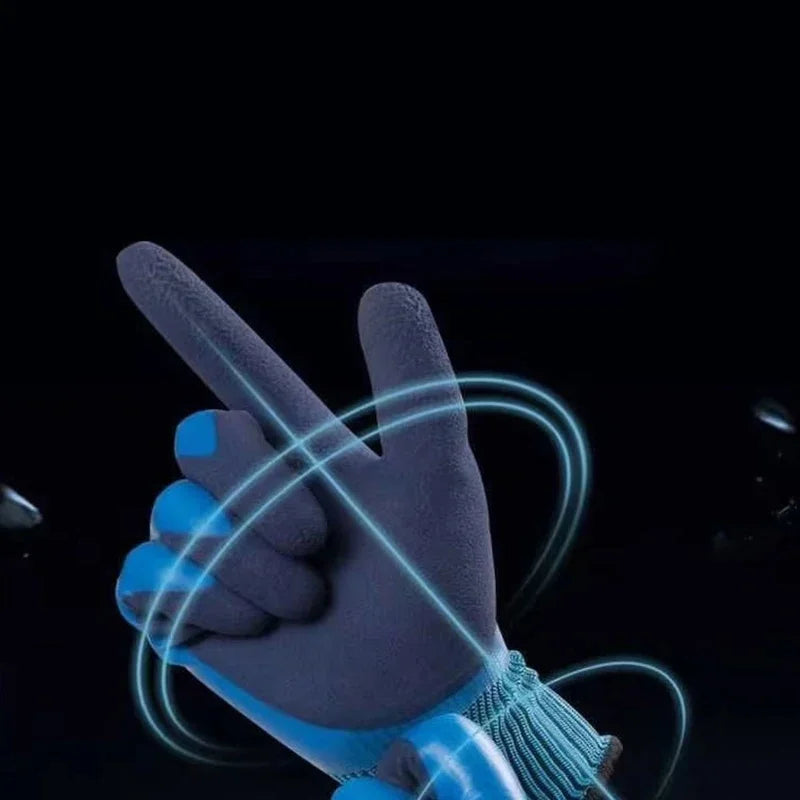 Waterproof Latex Gardening Gloves, Puncture Stab Resistant Wearproof Labor Protective Gloves for Planting Flower Work