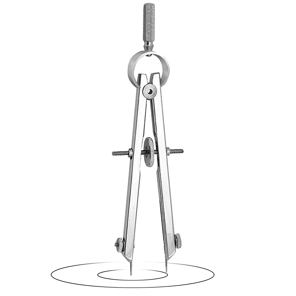 Practical Bow Divider Spring Compasses Multifunction Leather Printing Protractior Compasses Drawing Tool for Engineering