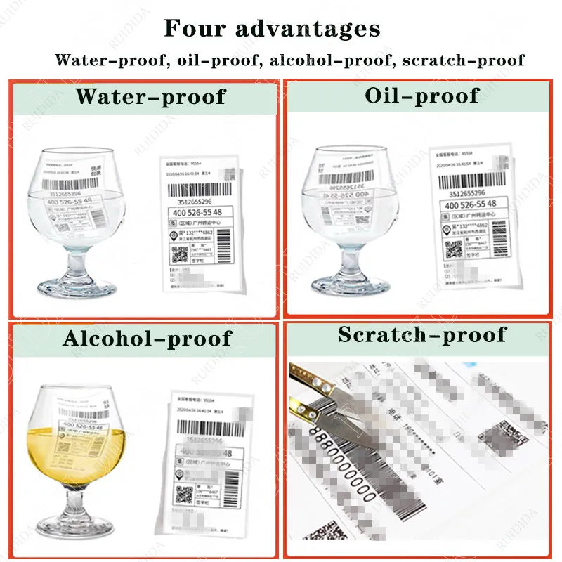 4x6 Inch Direct Thermal Labels Printer Paper 100x150mm Fan-Fold Labels Shipping Supplies Waterproof for D100 D200 Printer