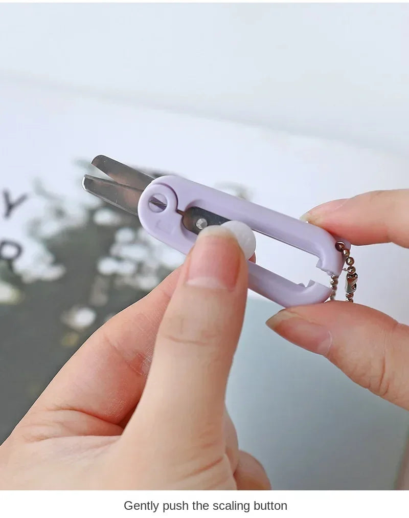 Creative Mini Portable Folding Scissors Morandi Simple Paper-Cutting Art Tool Stationary Scissors Office School Supplies.