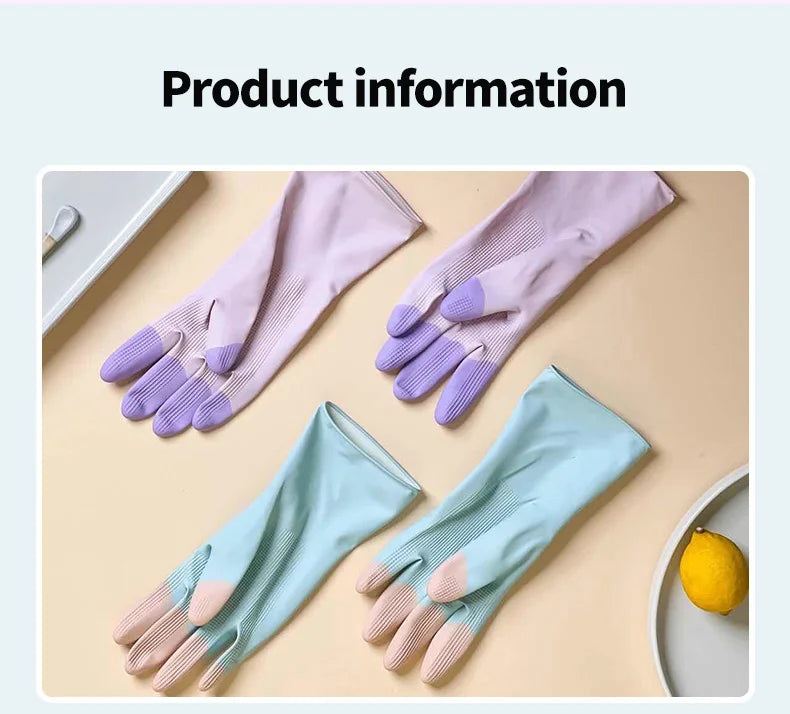 Latex Cleaning Gloves Non Slip Grip Waterproof Reusable for Dish Washing Kitchen Bathroom Household and Laundry Chores