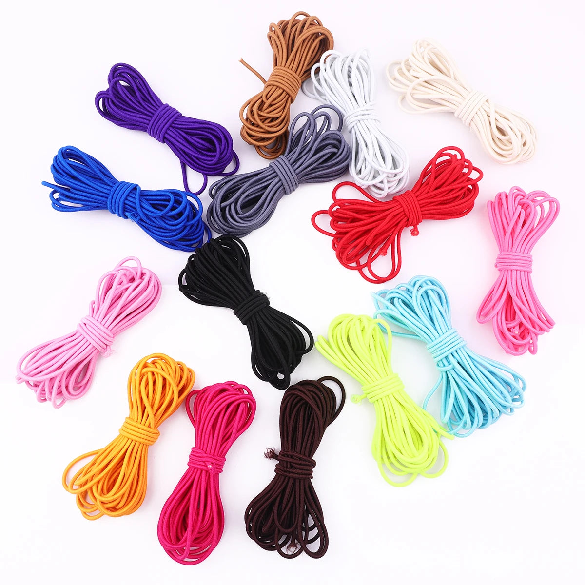 5 Meters 2mm 2.5mm Round Elastics Rope Bungee Cords Multicolor Elastic Rubber Bands Strap String Handmade Diy Sewing Accessories