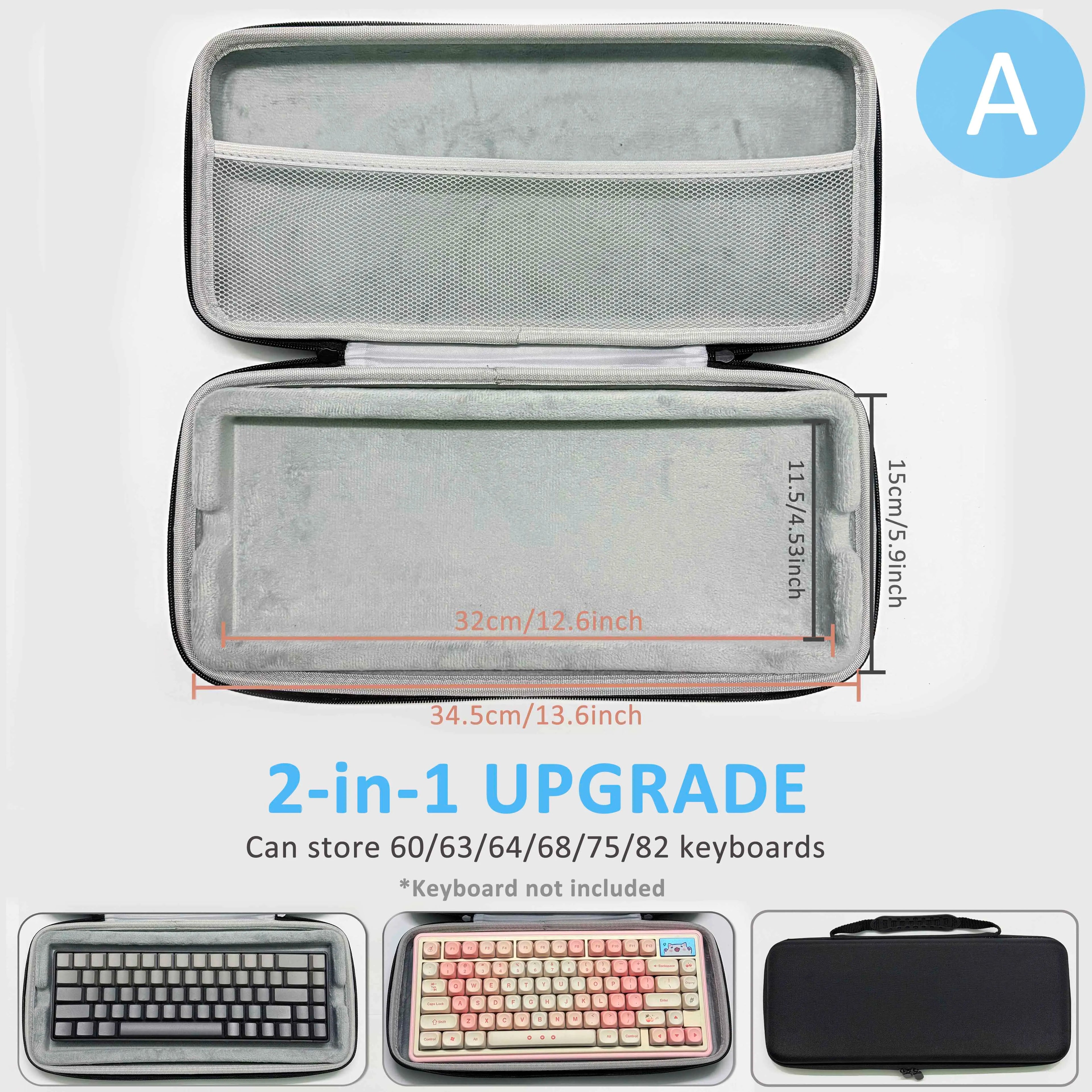 Hard Case Keyboard Storage Bag Grey Black Dustproof Protective Keyboard Box 60 75 80 95 100 Layout Mechanical Keyboard Case