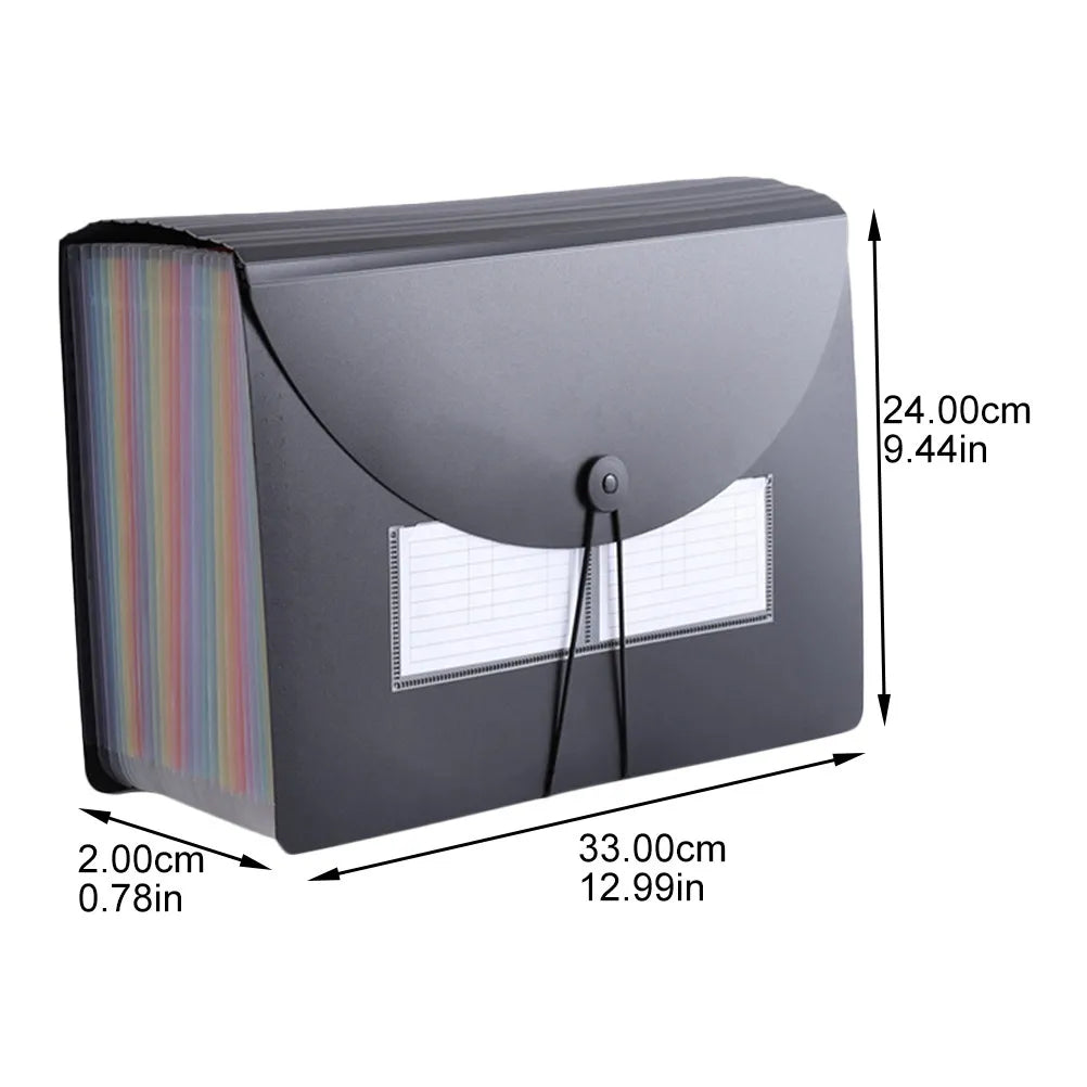 Rainbow Accordion File Folder Plastic Portable Document Organizer for Receipts Cards Coupons Papers Office School Travel Neat