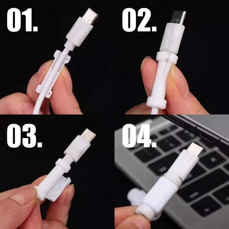 6pcs Data Cable Protectors, Charger Safety Clips, Anti-Bend And Bite-Resistant Charging Cable Covers