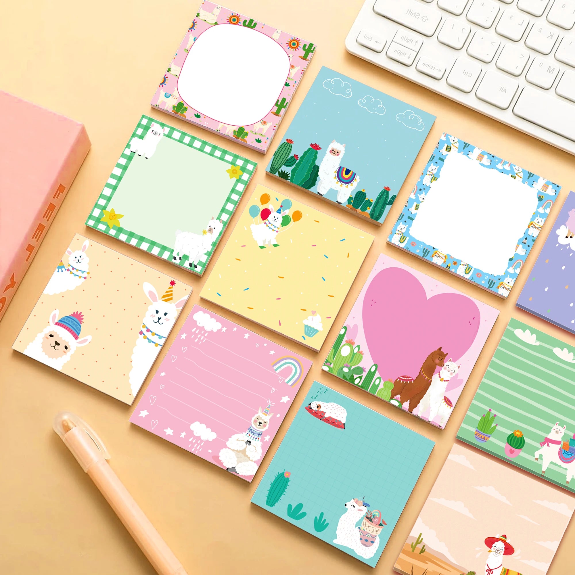 12/24pcs Cute Animals Sticky Notes Set, Refrigerator Memo Pads,Self-Stick Dog Cat Notes Pads for Home Office Gifts Supplies