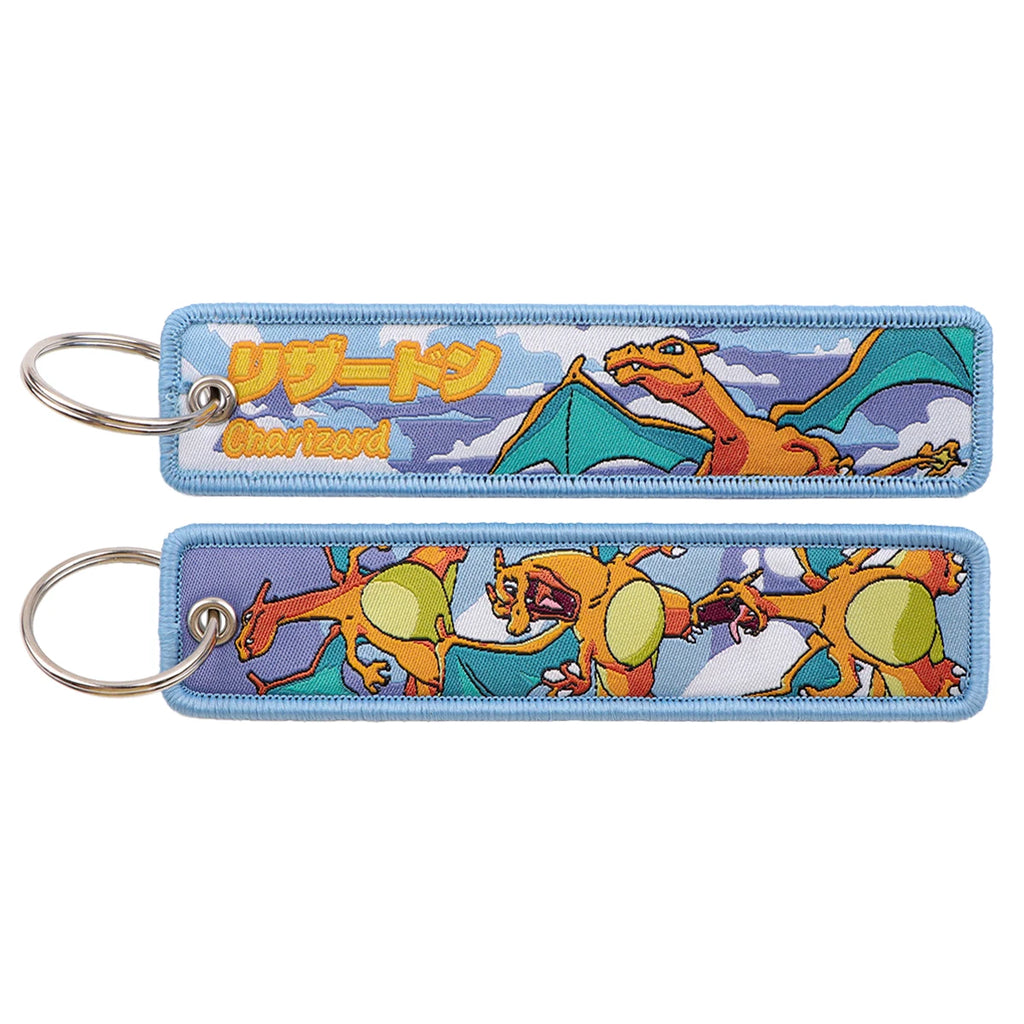 Kawaii Japanese Elf Anime Embroidery Key Fobs Key Tag Motorcycles Cars Backpack Chaveiro Keychain Fashion Keyring Friends Gifts