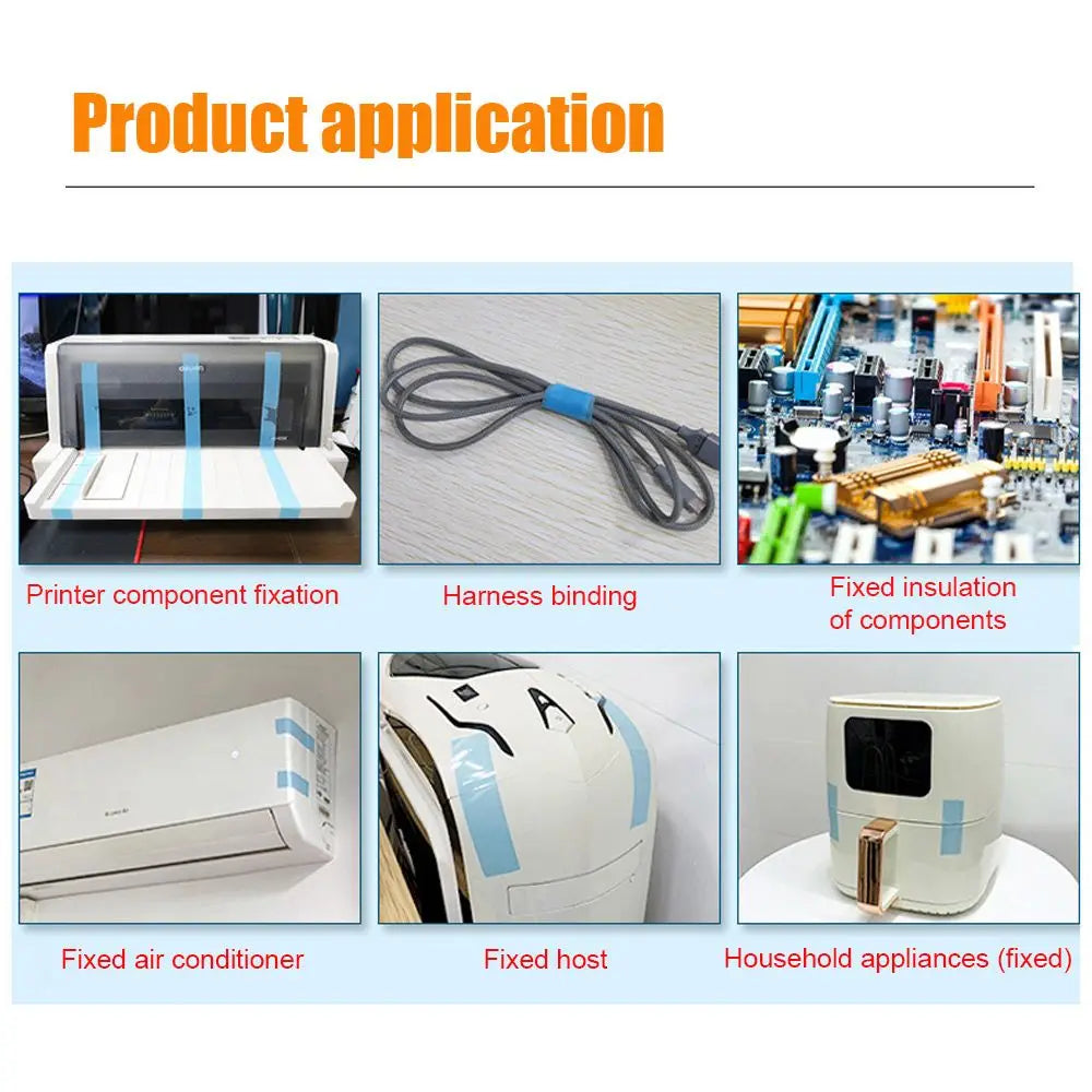 50M Blue PET Adhesive Tape For Fridge Fixed Refrigerator Air Conditioner Fixed Installation Transport
