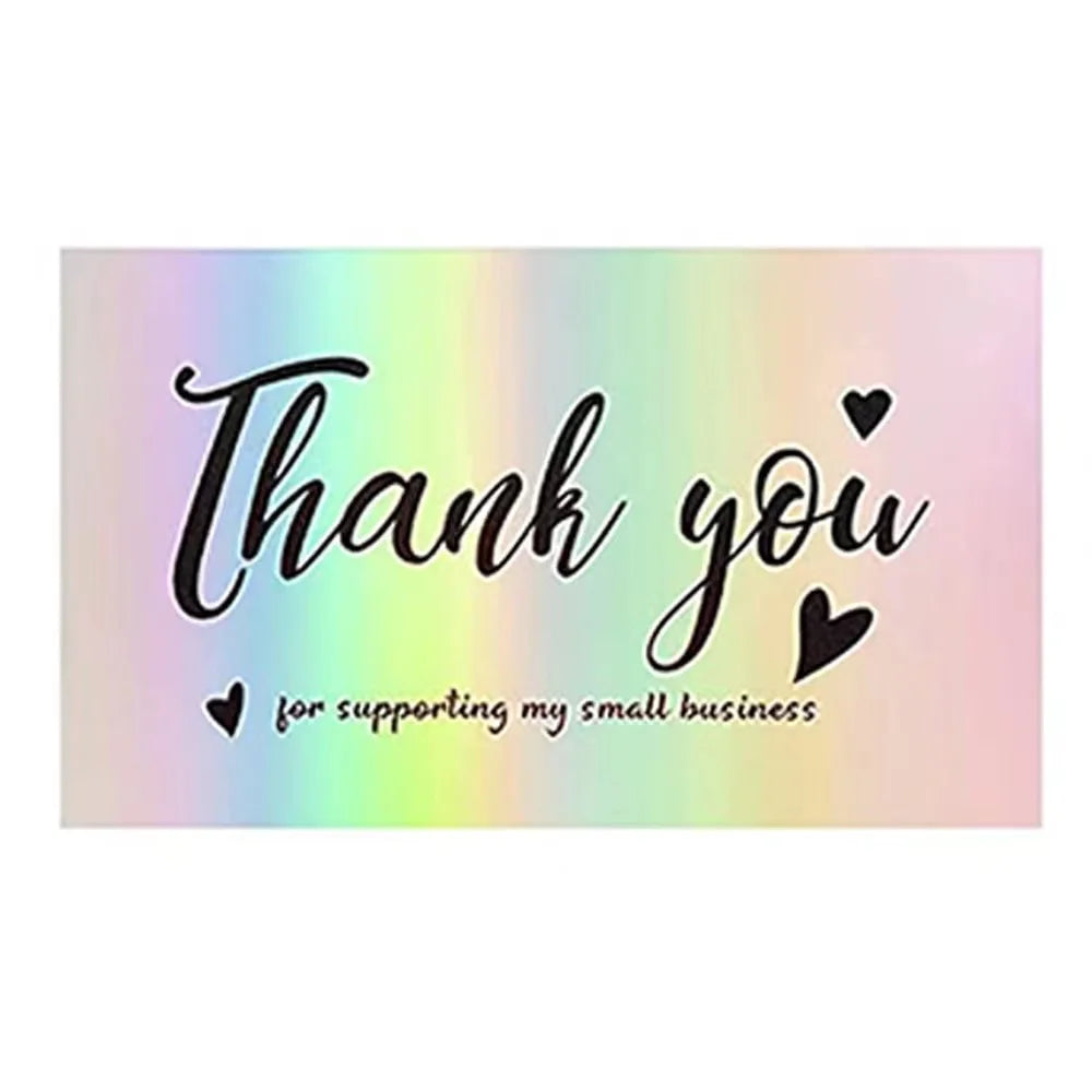 10-50pcs Thank You Cards For Small Business Colorful Laser Paper Thank You For Your Order "Beyond Grateful" Cards