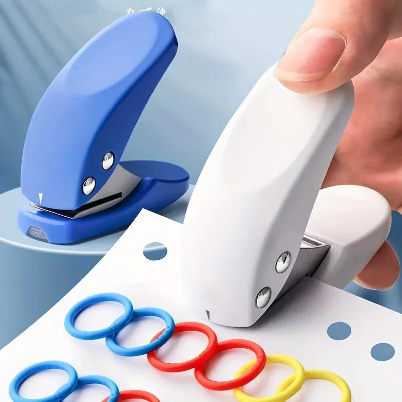 Metal 3/6mm Circular Hole Single-Hole Handheld Punching Machine, Capable of Punching Through 8 Sheets of A4 Paper - A Punch Tool