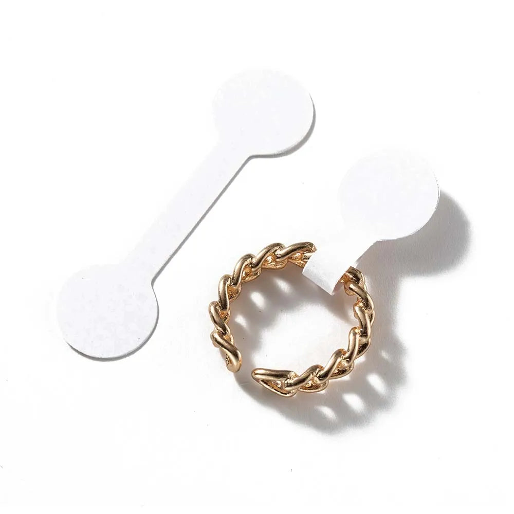 100/200pcs Rectangle Blank Jewelry Price Tag Self Adhesive Barbell Sticker Card Necklace Earring Display Repair Label Packaging