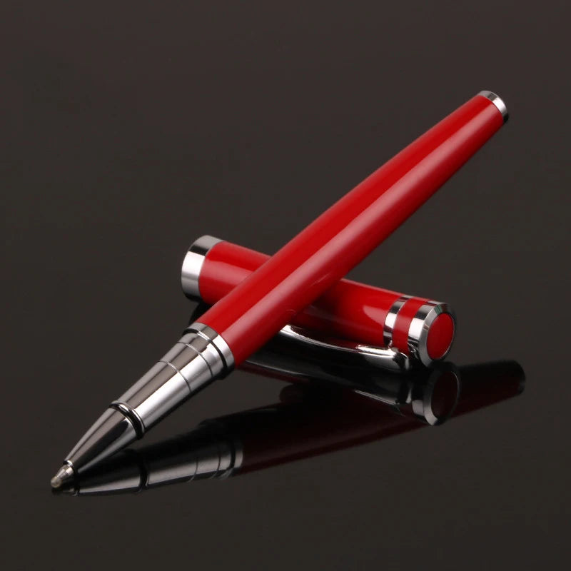 Luxury Metal Silver Black Signature Ballpoint Pens for Business Writing Office Supplies Stationery Customized Logo Name Gift