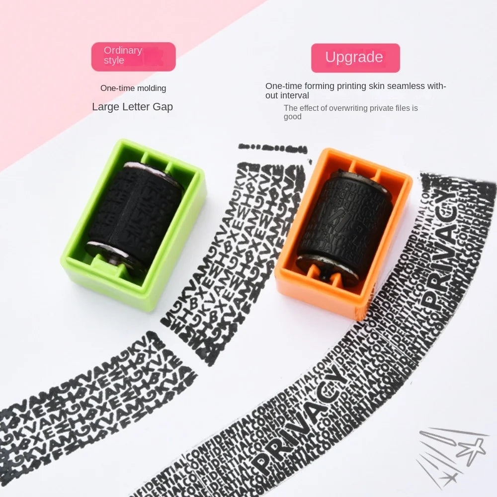 ABS Privacy Smear Confidentiality Stamp Confidentiality Theft Protection Roller Privacy Seal Privacy Stamp Cute