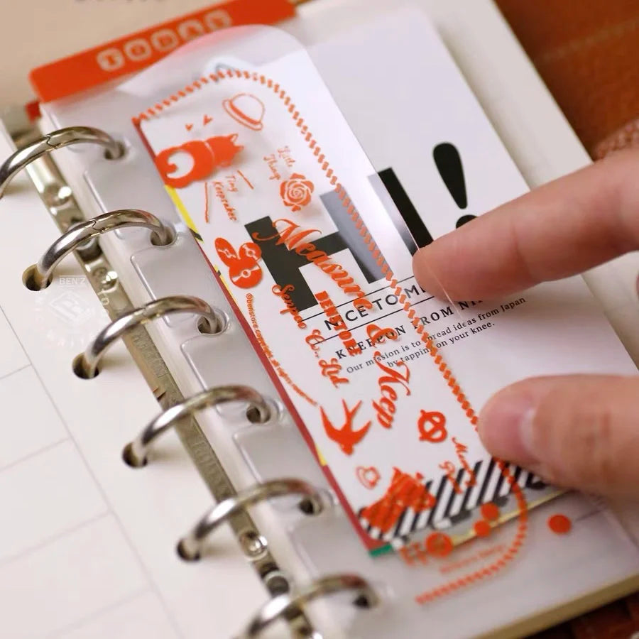 Binder Storage ruler vintage loose-leaf Notebook inner page index divider bookmark DIY accessory flexible ruler