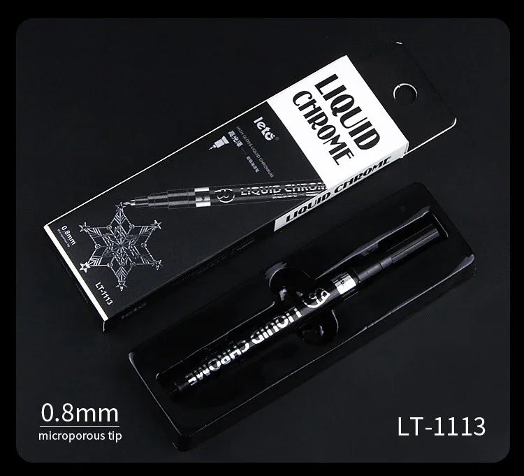 1-6pcs Chrome Pen Marker Mirror Waterproof DIY Reflective Paint Repair for Rock Ceramic Glass Metallic Gold/Silver 0.8/1/2mm Nib