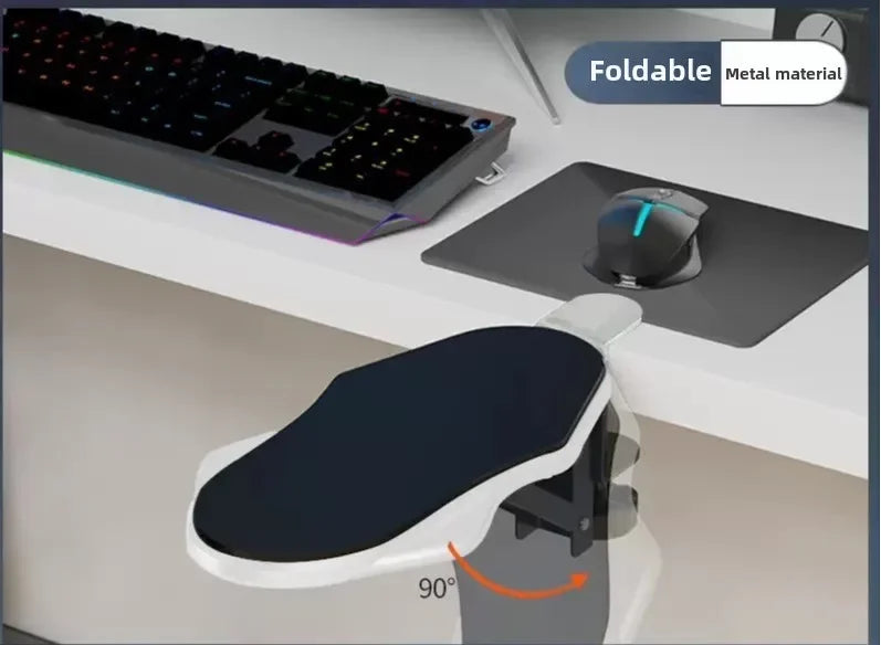 Computer Desk Arm Rest Pad Foldable Ergonomic Wrist Rest Support for Keyboard Armrest Extender Rotating Mouse Pad Holder Rack