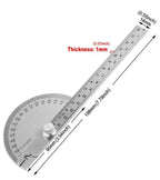 10/15cmStainless Steel Protractor Woodworking Angle Ruler 0-180° Angle Measuring Tool for Woodworking/Industry 1pc