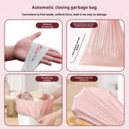 100Pcs Purple Drawstring Trash Bags Thick Leak-Proof Disposable Plastic Bags For Kitchen Bathroom Bedroom Living Room