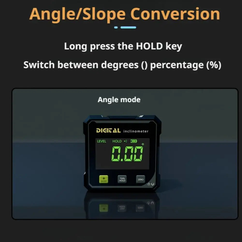 Digital Level Angle Finder Box 360 Degree Measurement Professional Protractor Inclinometer Dual Magnetic Electronic Level Gauge