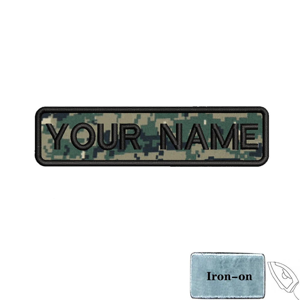 1PC 10cmX2.5cm Custom Personalized Name number Patch Stripes Badge tags chevrons Armband Iron On Or Hook Loop embroidered