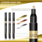 1Pcs Chrome Mirror Marker Pen 0.7mm 1mm 2mm DIY Reflective Paint Pen Permanent Gold Silver Copper Marker Model Painting Marking