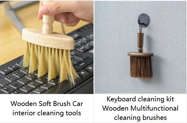 Multifunctional Gap Cleaning Wooden Brush Soft Bristles Keyboard Cleaning Brush Car Interior Cleaning Tools
