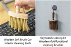 Multifunctional Gap Cleaning Wooden Brush Soft Bristles Keyboard Cleaning Brush Car Interior Cleaning Tools