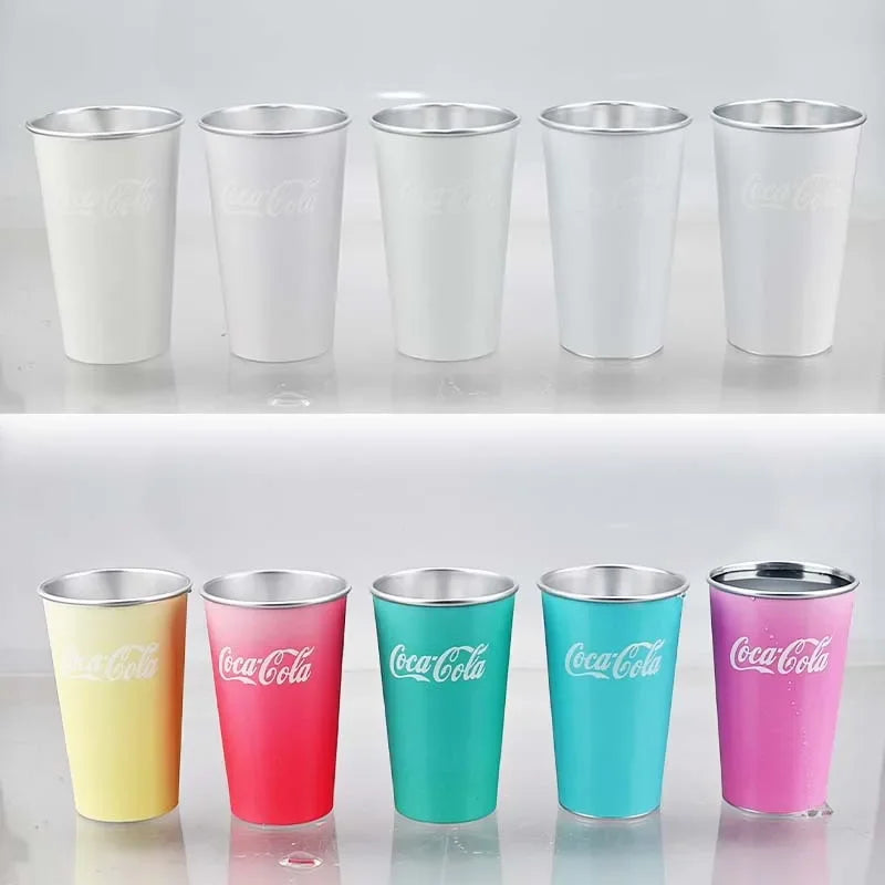 470ml Portable Aluminum Mug-CocaCola Cups ColorChanges When Cool Perfect for Cold Sensation Outdoor Camping Beer Cold DrinksCup
