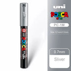 1pcs Japan UNI POSCA Marker Pen PC-1M/3M/5M POP Poster Graffiti Permanent Acrylic Marker White Black Gold Silver Art Supplies