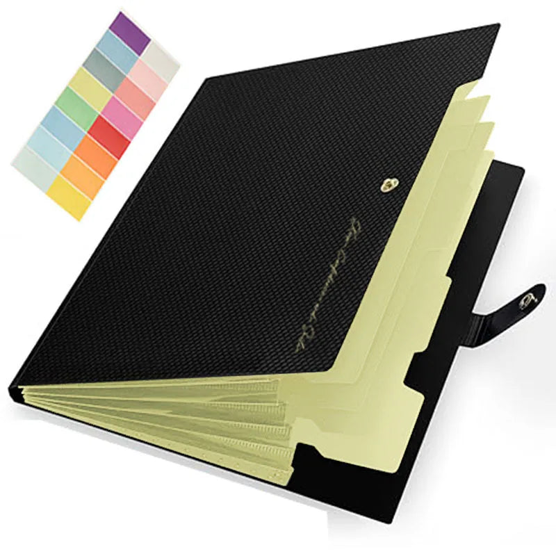 A4 Size Accordion File Folder 5 Pocket Filer Folder with Labels for Documents Paper Organizer for School Office
