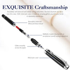 STONEGO 0.38mm Extra Fine Nib Fountain Pen, Black Metal Calligraphy Writing Gift Pen