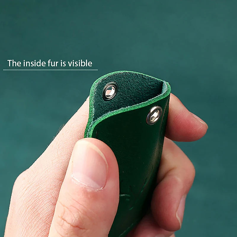 Access Card Case Leather Card Holder Keychain Key Ring Door Lock Access Tags ID Card Case Keychain Access Card Bag
