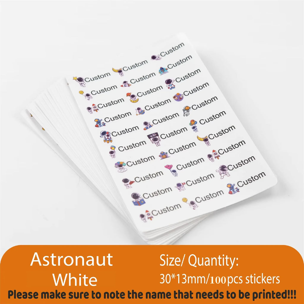 Custom Kawaii Name Tag Sticker Waterproof Stickers Decals Personalized Label for Children School Stationery Bottle