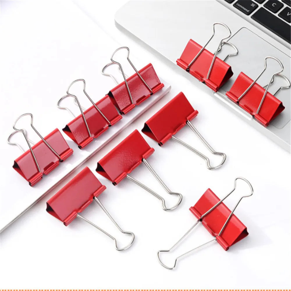 10pcs Red Paperclips Small Stationery Clips Metal Binder Clips Office Clips for Organizing Ticket Bill Receipt Photo Binding