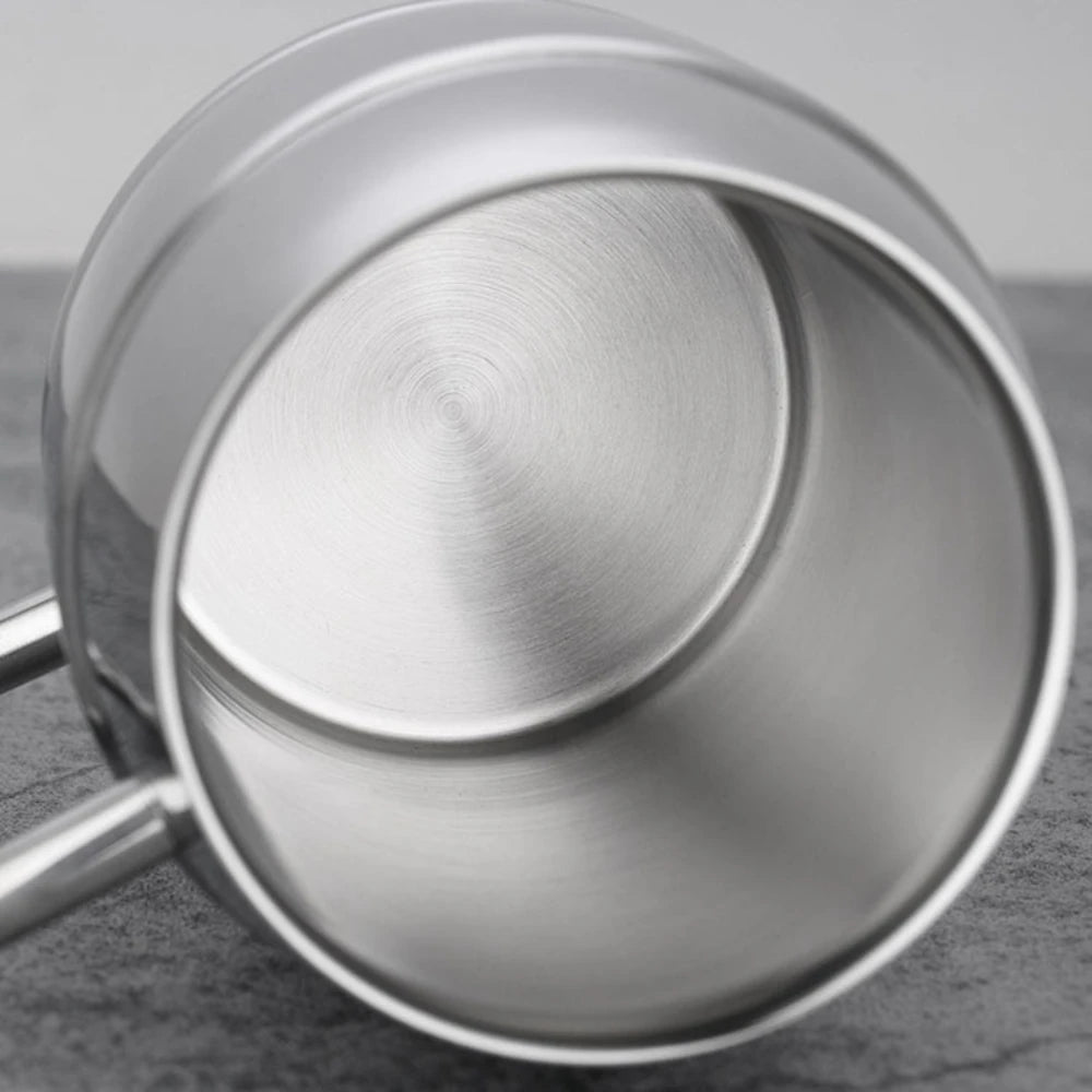 Double steel beer cup creative 304 stainless steel draft beer milk cup coffee milk tea cup children's drinking cup with handle