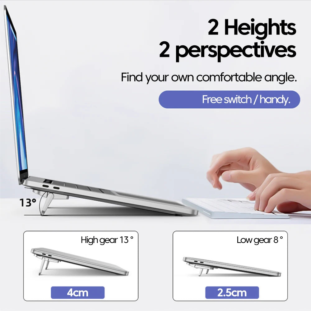 Elough Portable Laptop Atand Invisible Adhesive Bracket Folding Storage Height-Increasing Stand Keyboard Foot Pad Support Stand