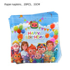 Cartoon Family Theme Birthday Party Decoration Disposable Set Tableware Plate Napkins Tablecloth For Kid Shower Supplies Puzzle