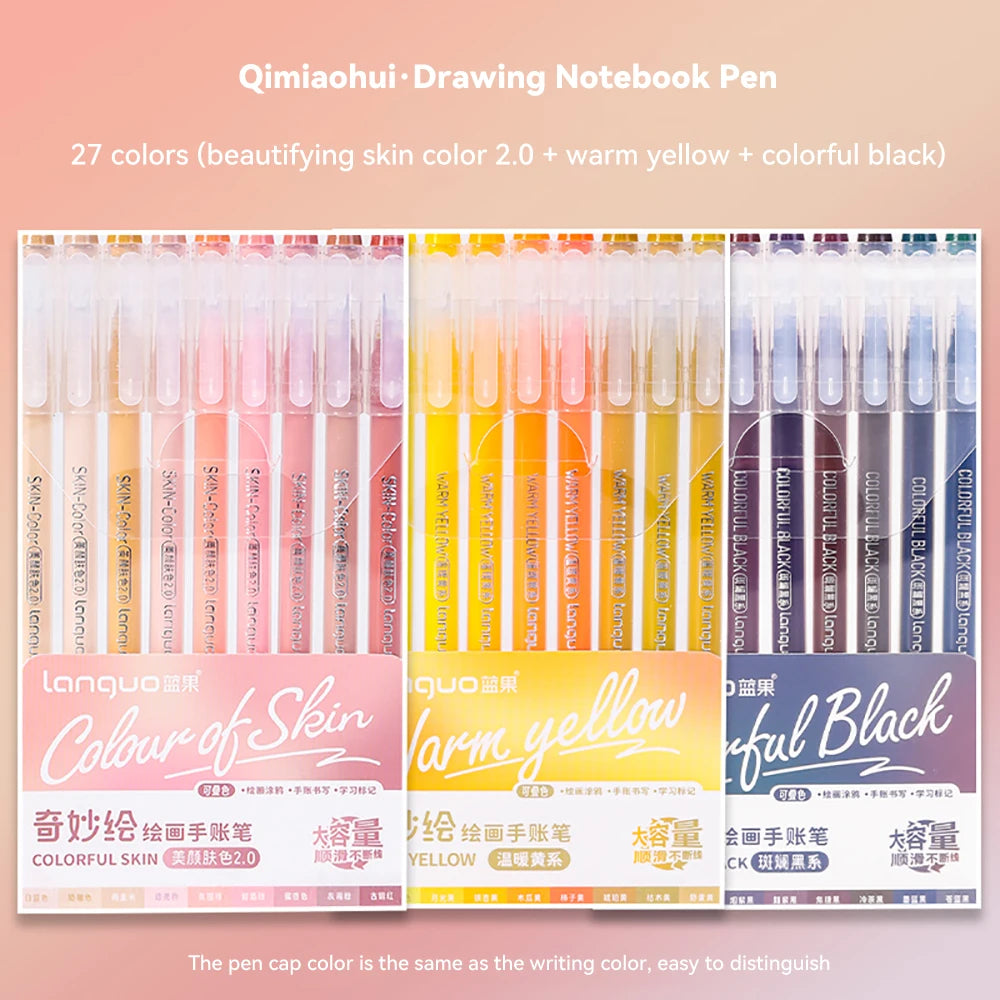 105Color Hand Account Gel Pen Languo Morandi Retro Pen Large-Capacity Color Handbook Pen For Student Painting Graffiti Writting