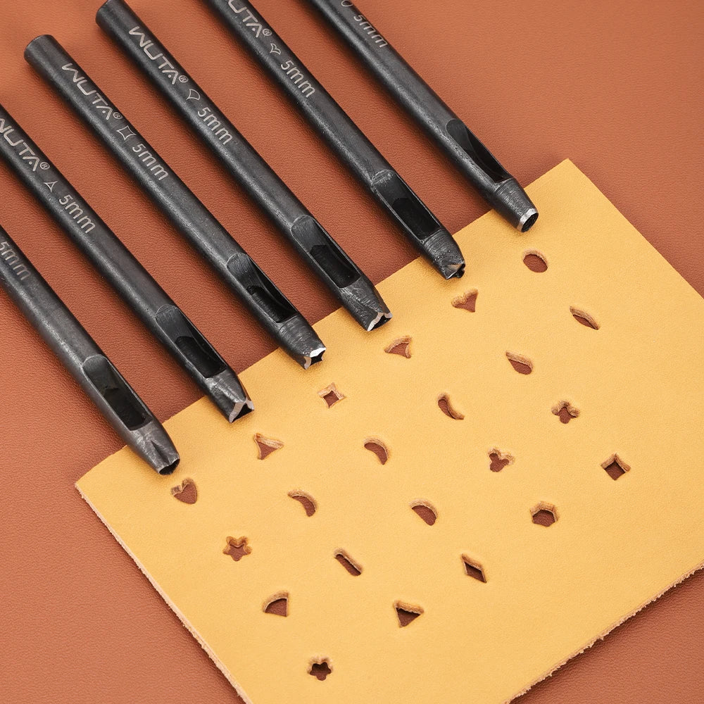 WUTA 5mm Flower Leather Belt Hole Puncher Leather Hollow Punching Tool DIY Craft for Leather Watch Band,Fabric,Plastic,Paper 1pc