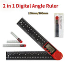 2-in-1 Digital Angle Meter Inclinometer Digital Angle Ruler Electronic Goniometer Protractor Angle finder Measuring Tool