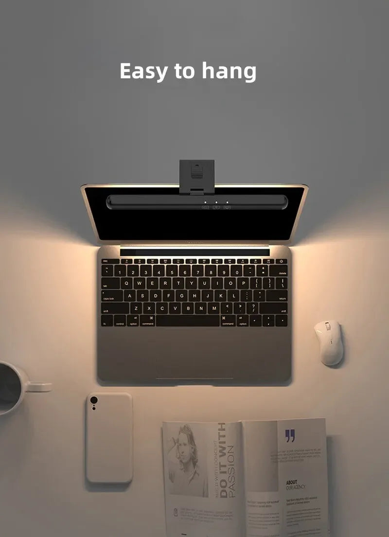 LED Screen Desk Lamp Eye Protection Stepless Dimming USB Night Lights Computer Screen Clip Monitor Learning Reading Table Lamps