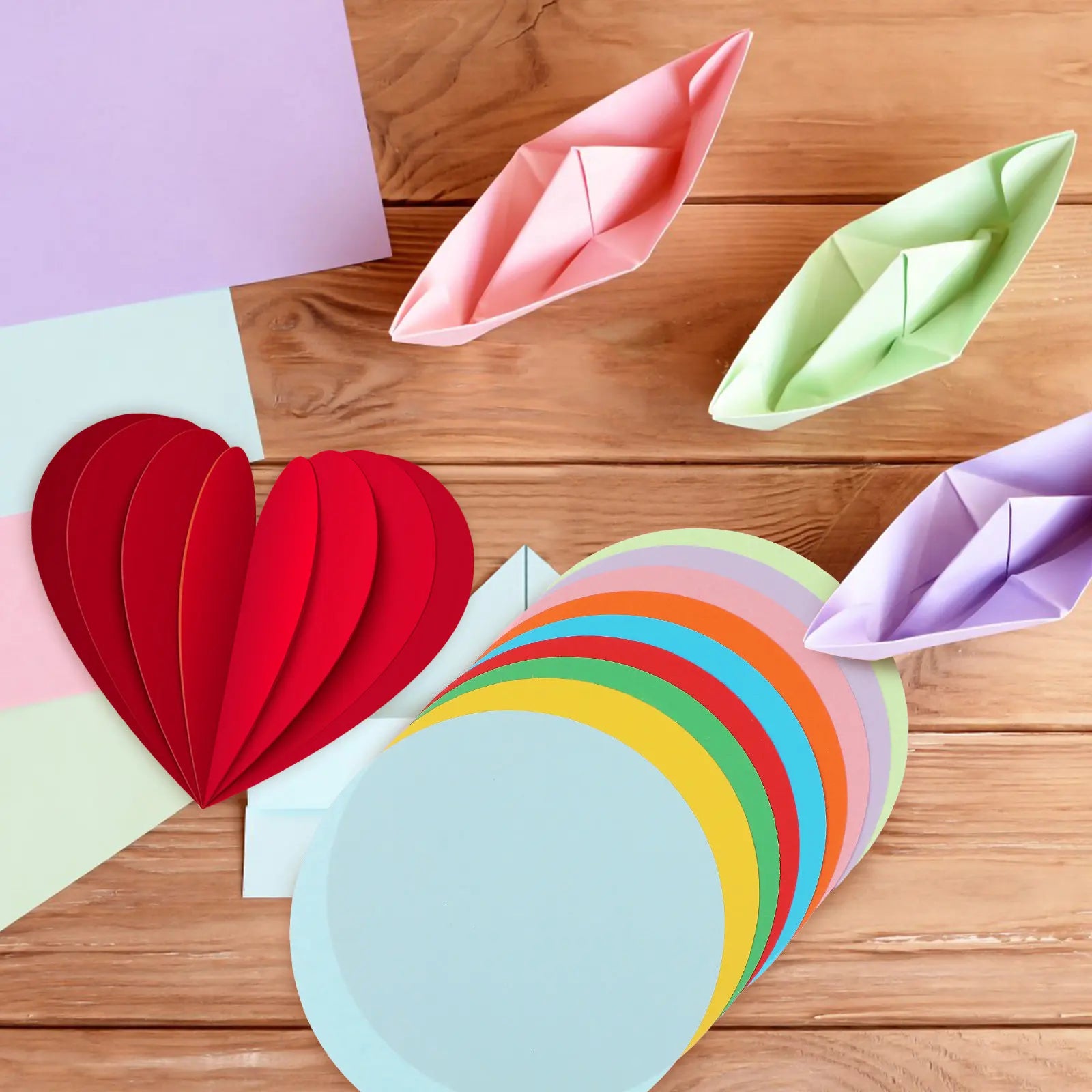500Sheets Color Origami Paper Circle Shape Pastel Construction Colored Printer Paper for DIY Handicraft Craft Making Decoration