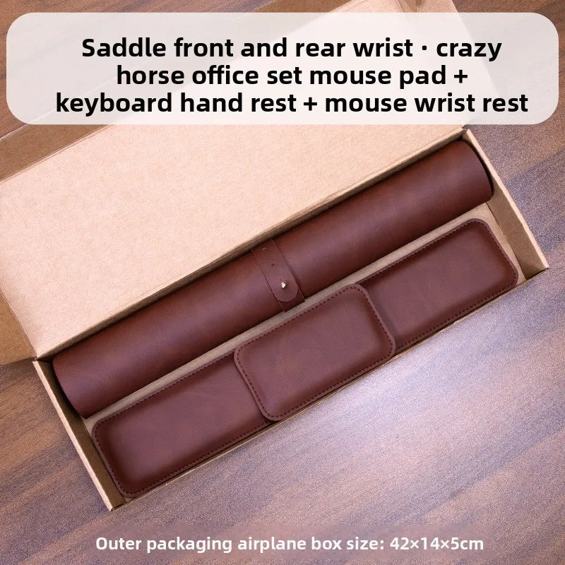 Desk Mat Waterproof PU Mouse Pad Large Mousepad Laptop Non-slip Desk Pad Keyboard Mats Mouse Mat Mouse Wrist Guard Three Pieces