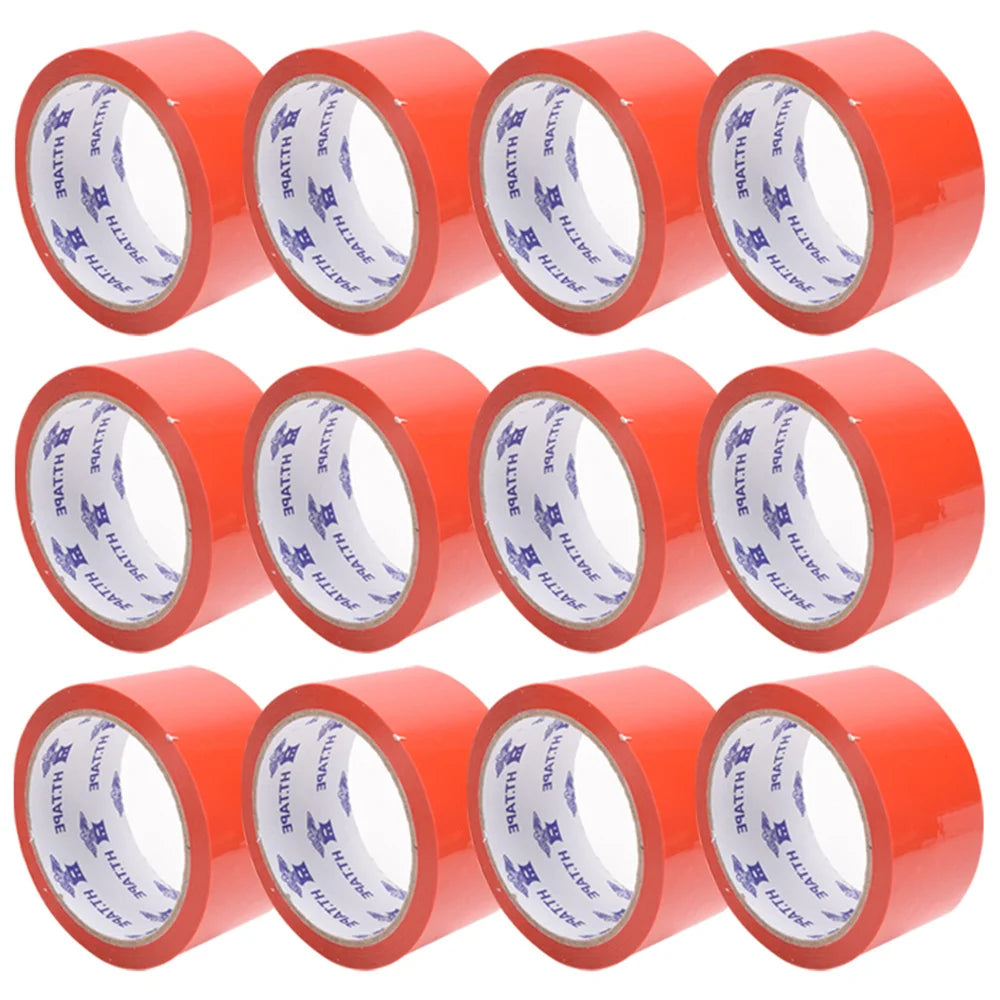 12 Rolls/Set Tape Packaging Tools Office Packing Supplies Waterproof Sealing PP Material Durable Can Be Written As Marking Tapes