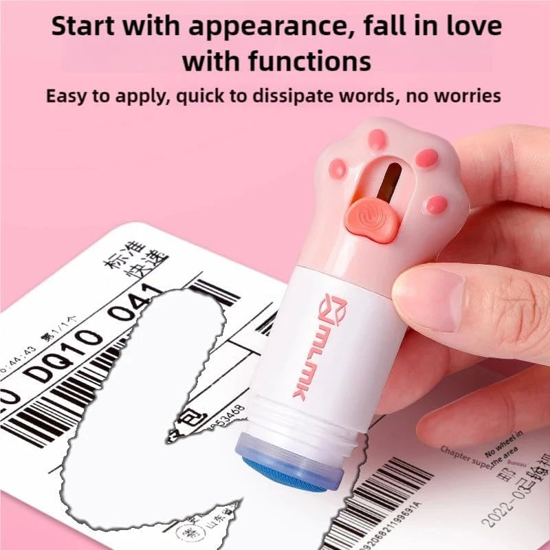 2 in 1 Thermal Paper Correction Fluid with Unboxing Knife Durable Home Anti Peep Identity Protection Fluid Eraser Stamp